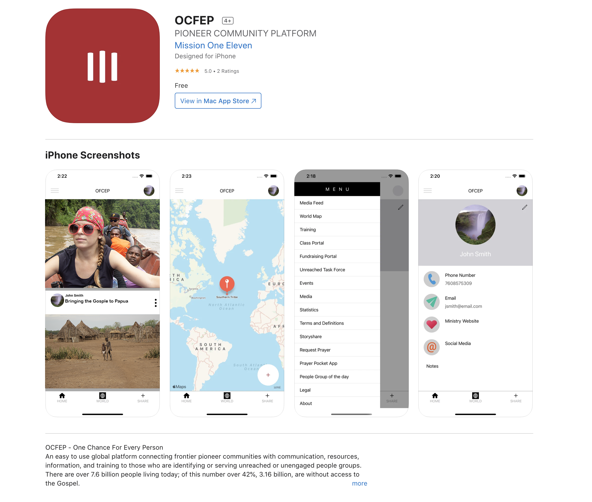 OCFEP App preview.