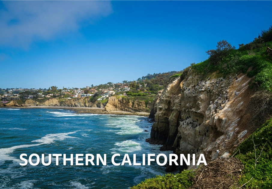 Southern California coastal cliffs for Mission One Eleven USA school location.